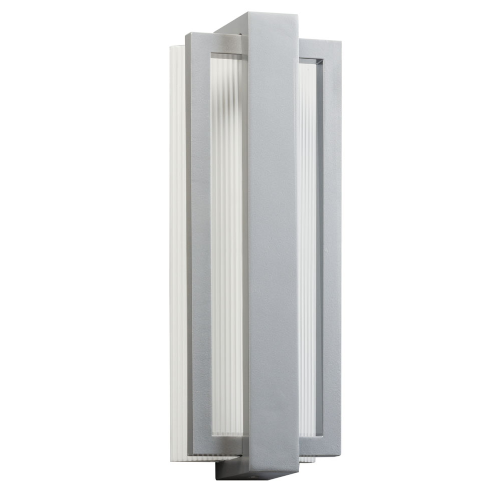 Kichler 49434PL Sedo 18.25" LED Outdoor Wall Light with Clear Polycarbonate Diffuser in Platinum in Platinum
