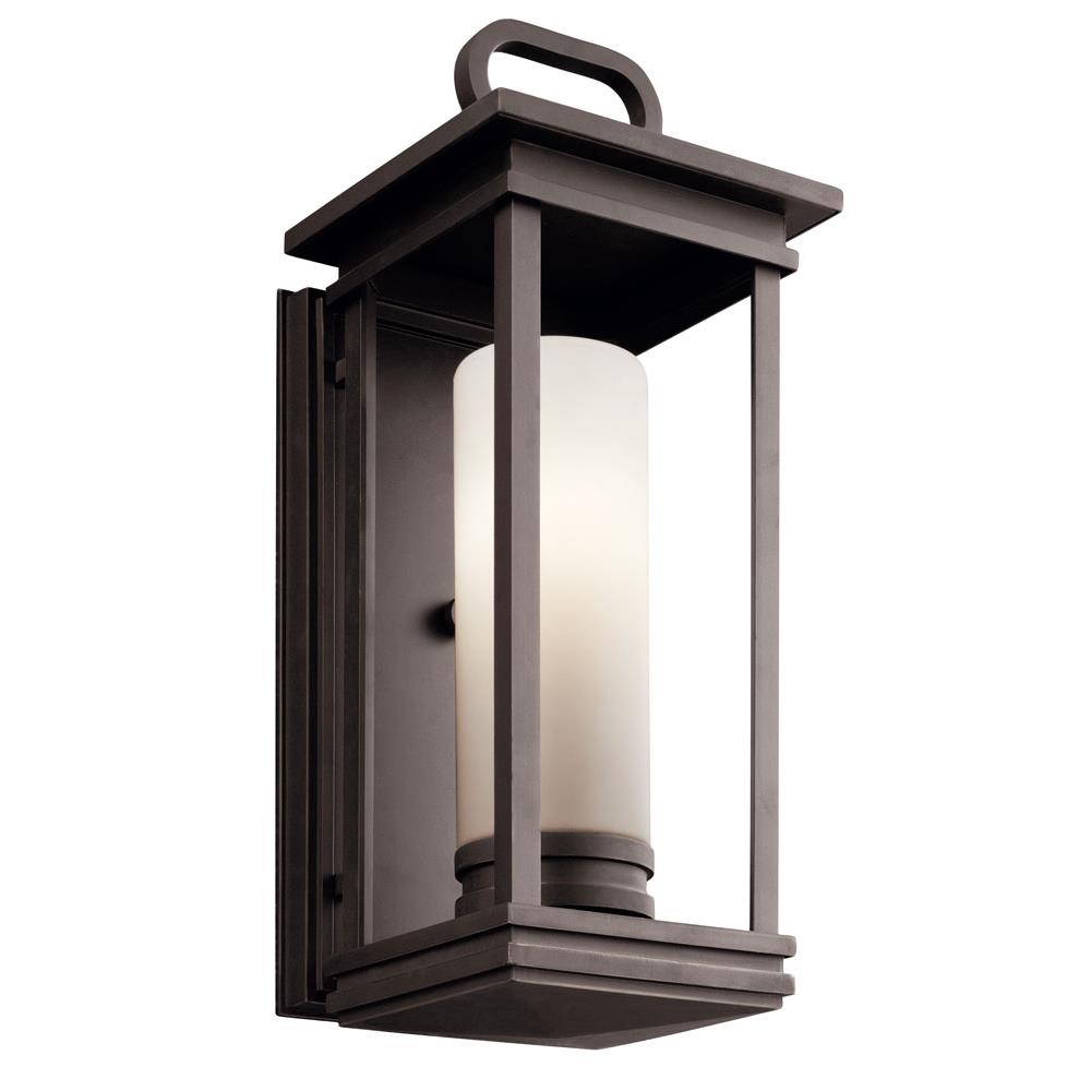 Kichler 49475RZ South Hope 17.75" 1 Light Outdoor Wall Light with Satin Etched Cased Opal Glass in Rubbed Bronze™