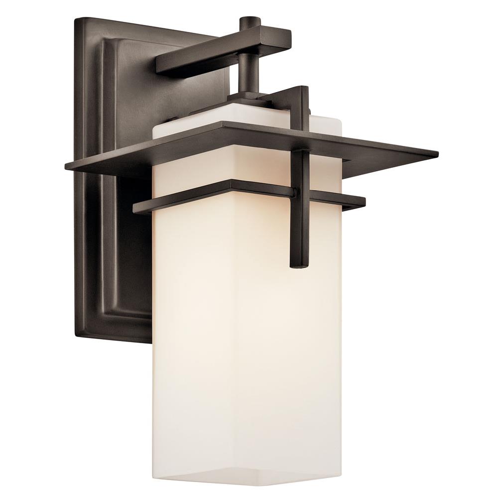 Kichler 49642OZ Caterham 11.75" 1 Light Outdoor Wall Light with Satin Etched Cased Opal Glass in Olde Bronze®