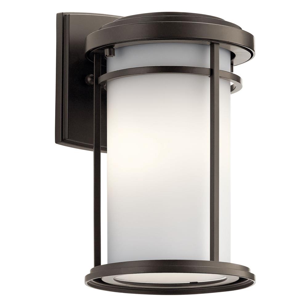 Kichler 49686OZ Toman 10.25" 1 Light Outdoor Wall Light with Satin Etched Glass in Olde Bronze in Olde Bronze®
