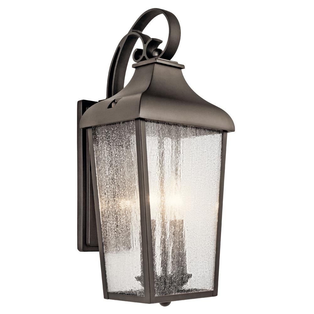 Kichler 49736OZ Forestdale 18.5" 2 Light Outdoor Wall Light with Clear Seeded Glass in Olde Bronze®