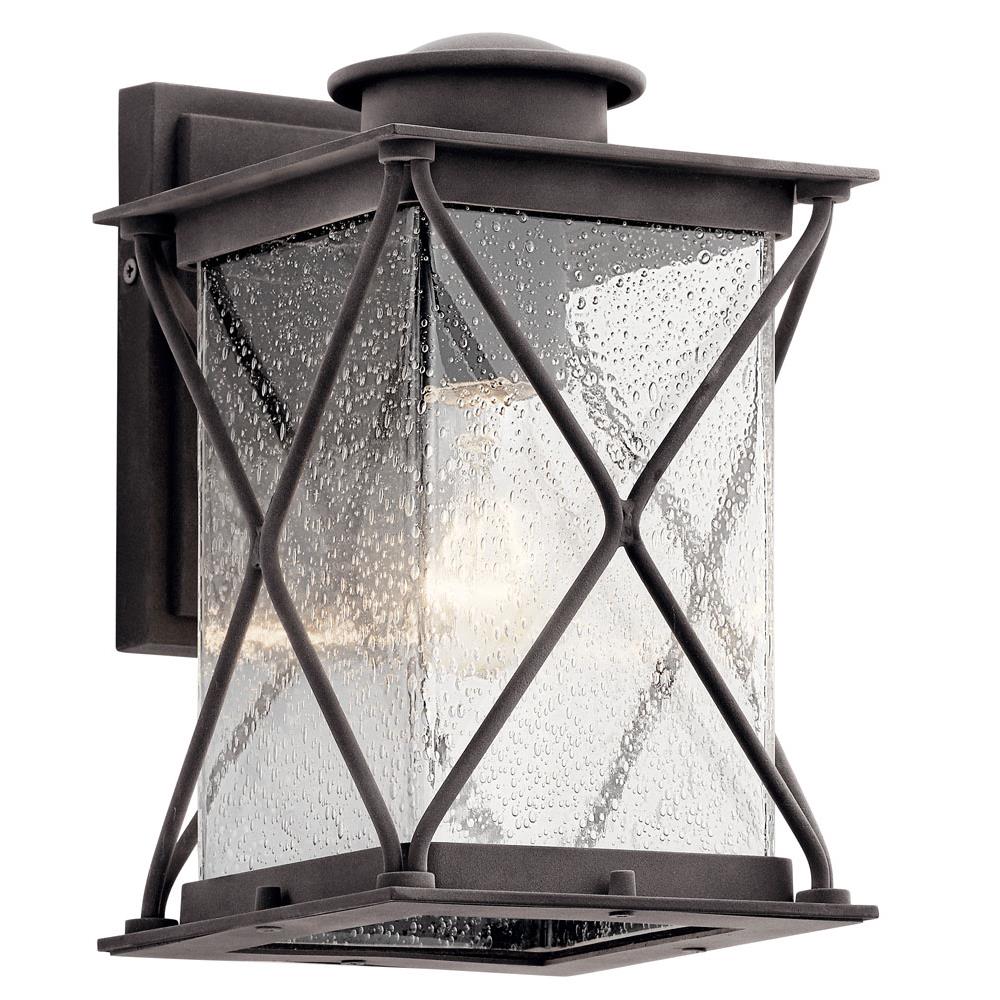 Kichler 49743WZC Argyle 10.25" 1 Light Outdoor Wall Light with Clear Seeded Glass in Weathered Zinc