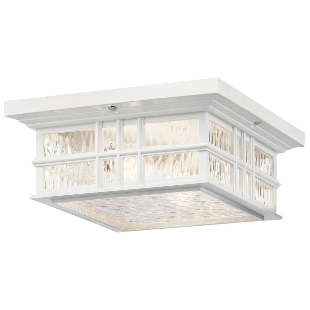 Kichler 49834WH Beacon Square Outdoor Ceiling 2Lt in White