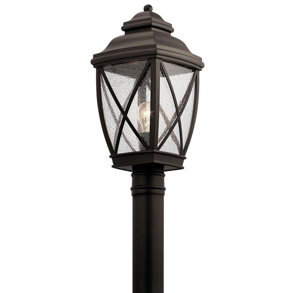 Kichler 49843OZ Tangier 19.75" 1 Light Outdoor Post Light with Clear Seeded Glass in Olde Bronze in Olde Bronze®