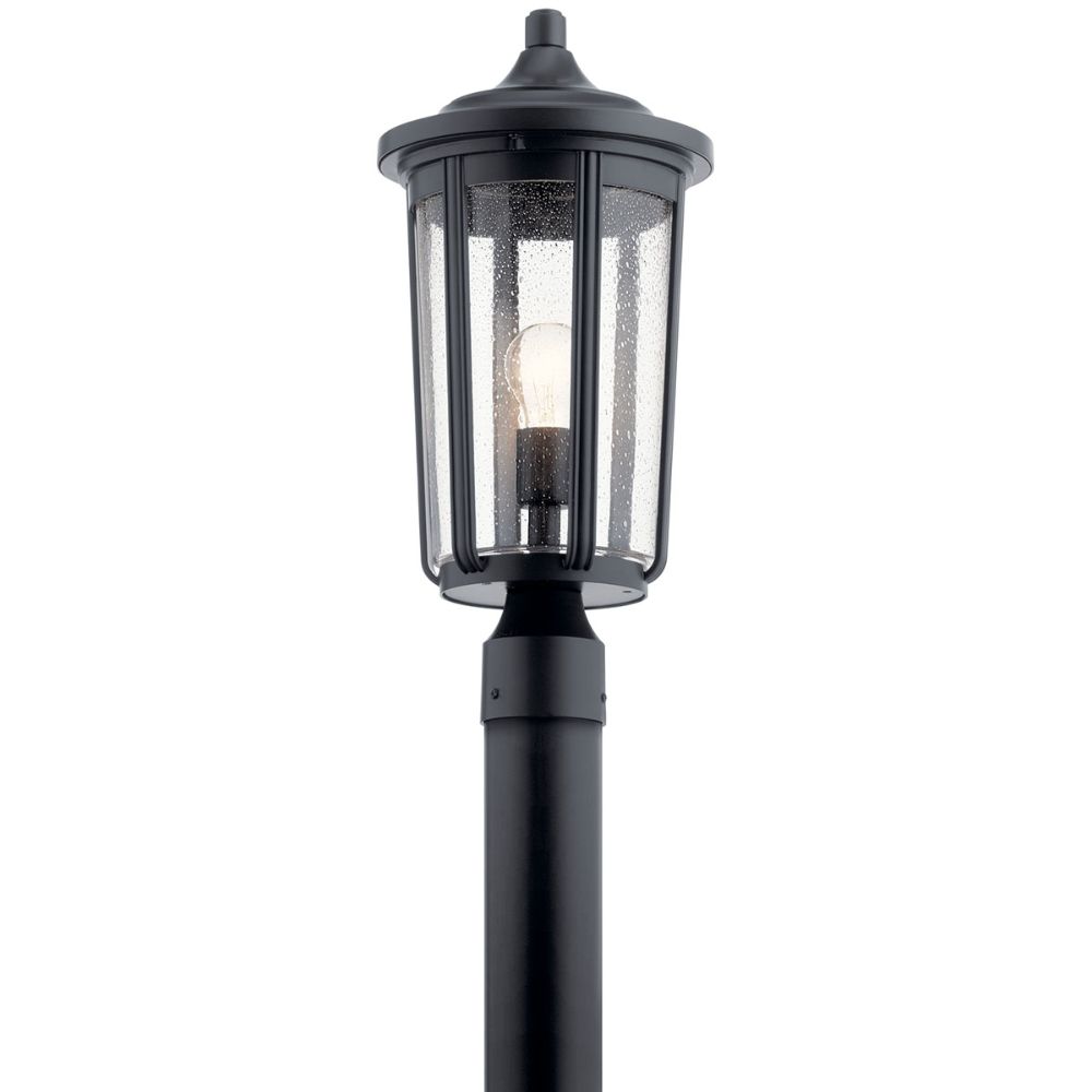 Kichler 49895BK Fairfield 19.25 inch 1 Light Post Light in Black
