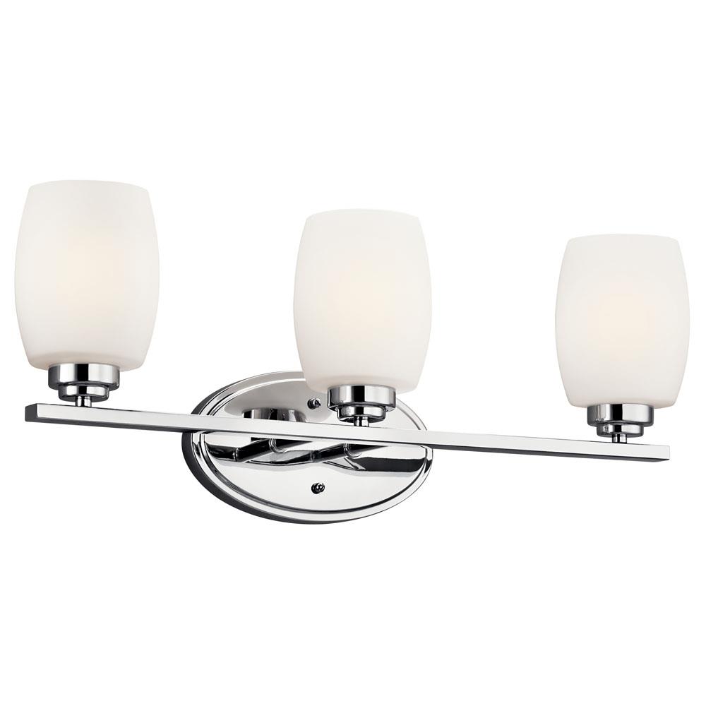 Kichler 5098CH Eileen 24" 3 Light Vanity Light with Satin Etched Cased Opal Glass in Chrome in Chrome