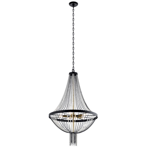 Kichler 52047BKT Alexia 39.5" 5 Light Chandelier with Crystal Beads in Textured Black
