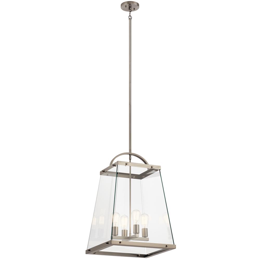 Kichler 52124CLP Darton 25.75" 4 Light Large Foyer Pendant with Clear Glass in Classic Pewter in Classic Pewter