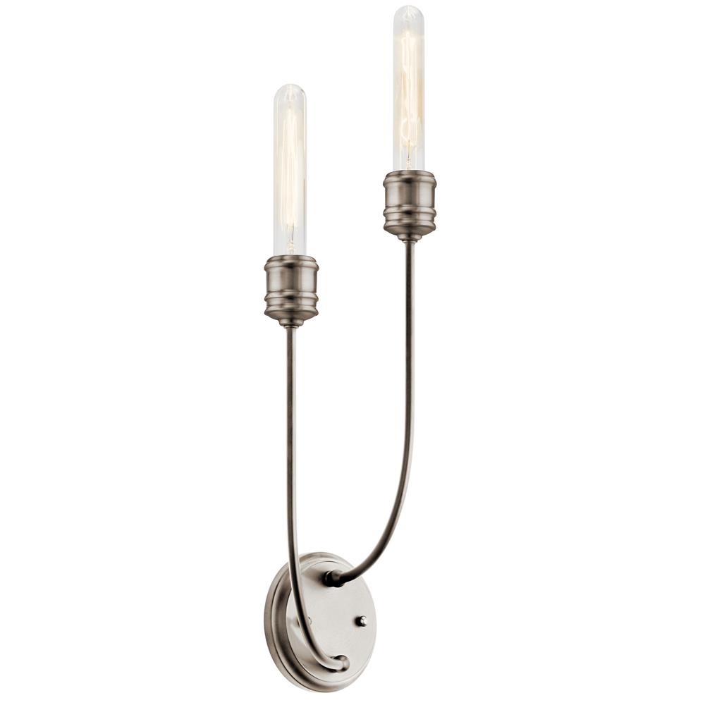 Kichler 52259CLP Hatton Wall Sconce 2Lt in Classic Pewter