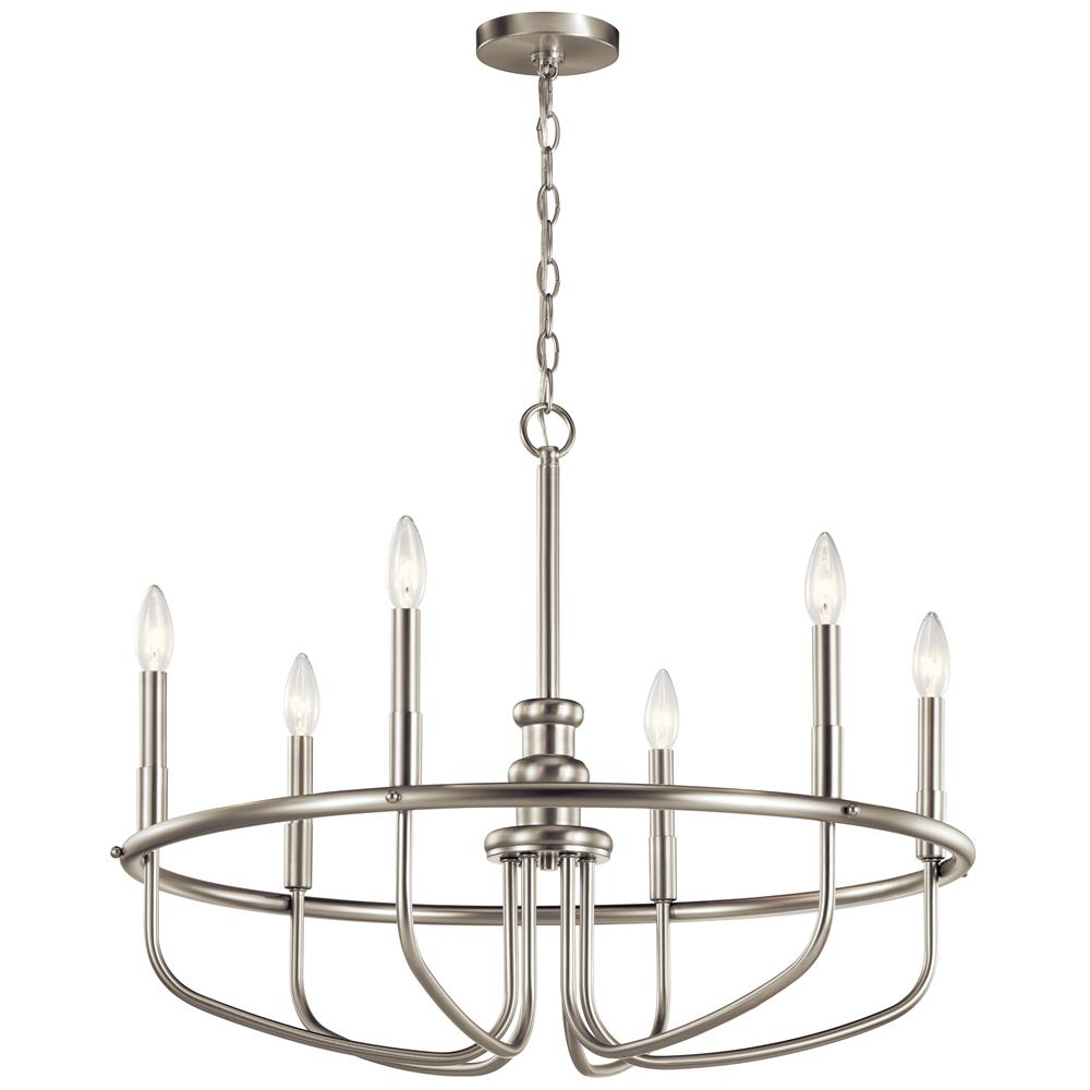 Kichler 52304NI Capitol Hill 22" 6 Light Chandelier in Brushed Nickel