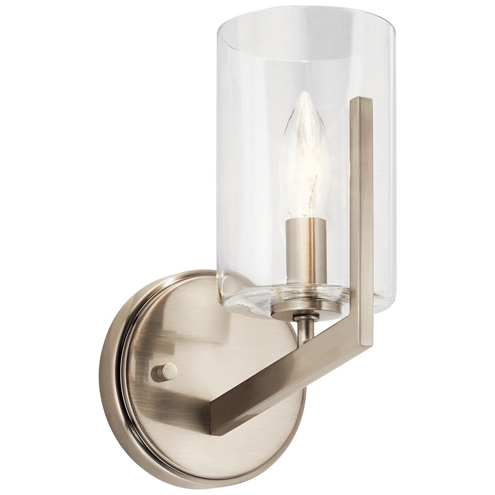 Kichler 52316CLP Nye 9.75" 1 Light Wall Sconce with Clear Glass in Classic Pewter in Classic Pewter