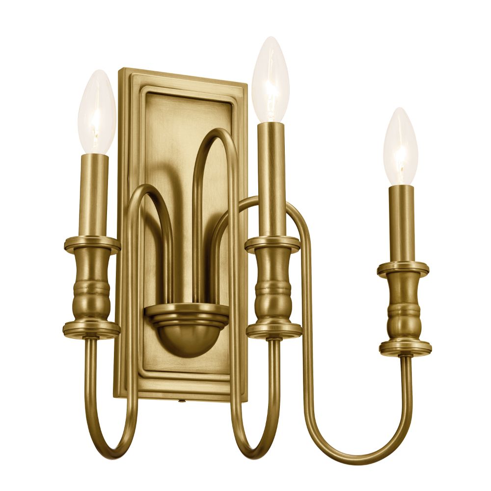 Kichler 52473NBR Wall Sconce 3Lt in Natural Brass