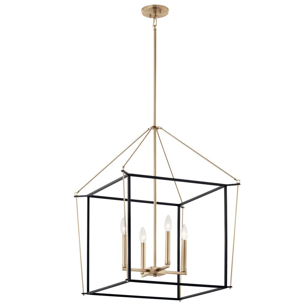 Kichler 52627CPZ Eisley 30 Inch 4 Light Foyer Pendant in Champagne Bronze and Black