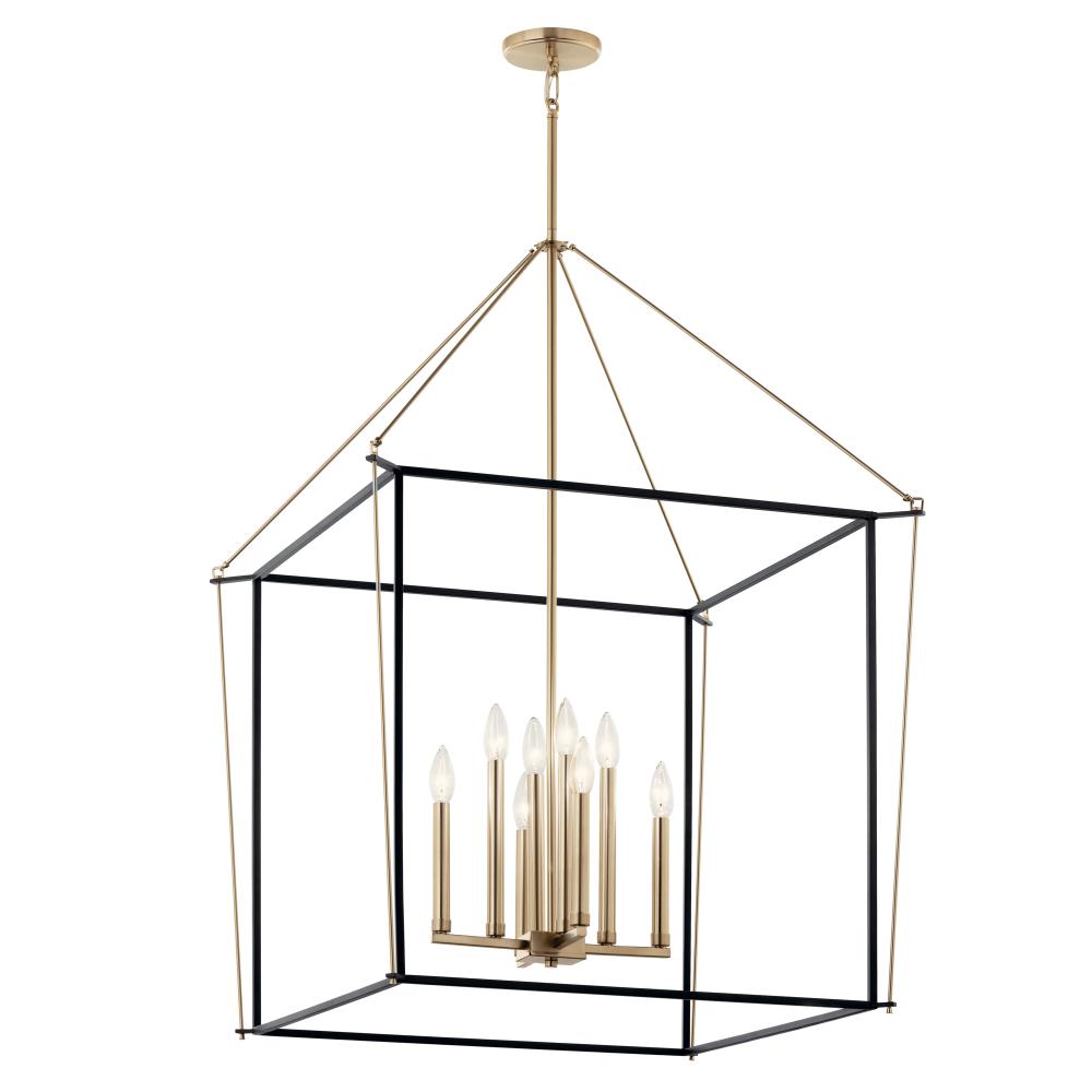 Kichler 52628CPZ Eisley 40.25 Inch 8 Light Foyer Pendant in Champagne Bronze and Black
