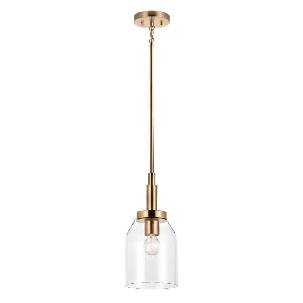 Kichler 52725CPZ Madden 15 Inch 1 Light Mini Pendant with Clear Glass in Champagne Bronze