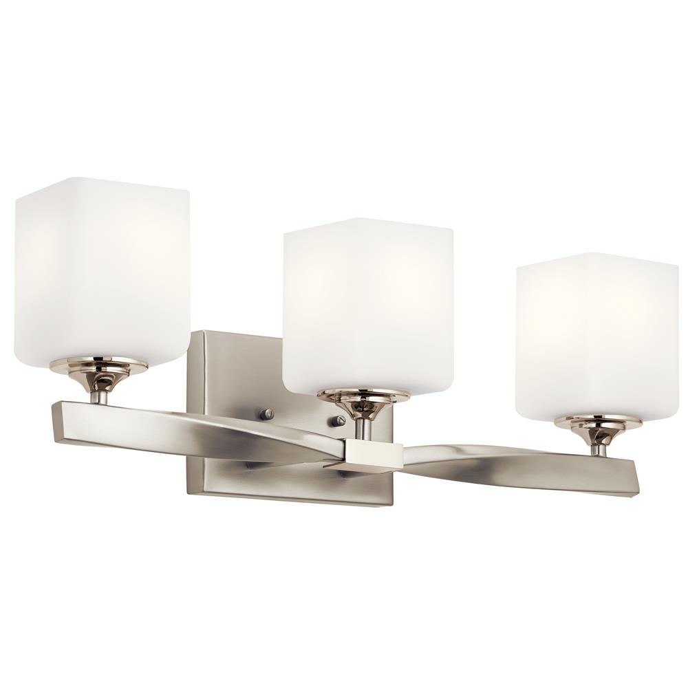Kichler 55002NI Marette 22.75" 3 Light Vanity Light with Satin Etched Cased Opal Glass in Brushed Nickel