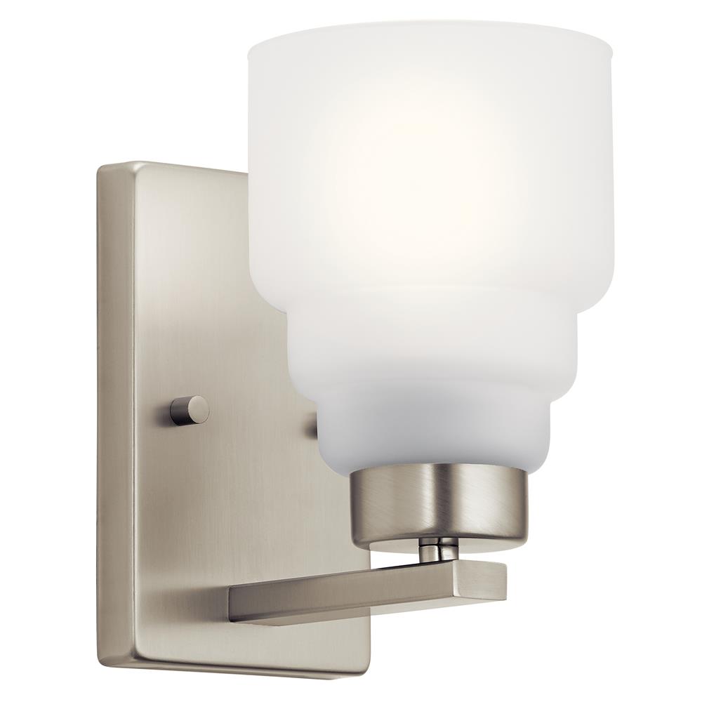 Kichler 55010NI Vionnet 8.5" 1 Light Wall Sconce with Satin Etched Glass in Brushed Nickel