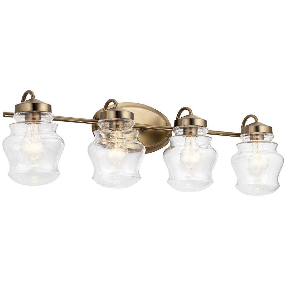 Kichler 55040CLZ Janiel 33.25" 4 Light Vanity Light with Clear Glass in Classic Bronze in Classic Bronze