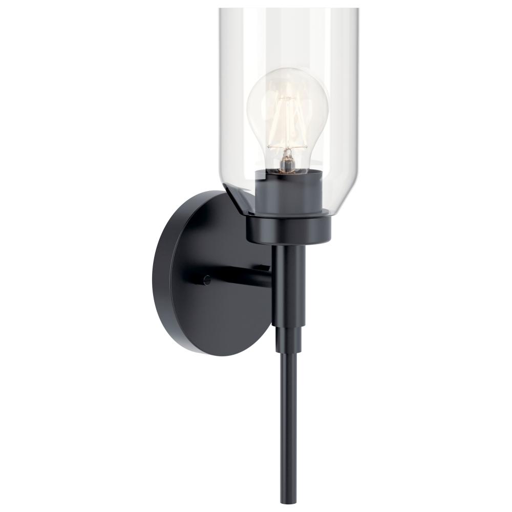 Kichler 55183BK Madden 14.75 Inch 1 Light Wall Sconce with Clear Glass in Black
