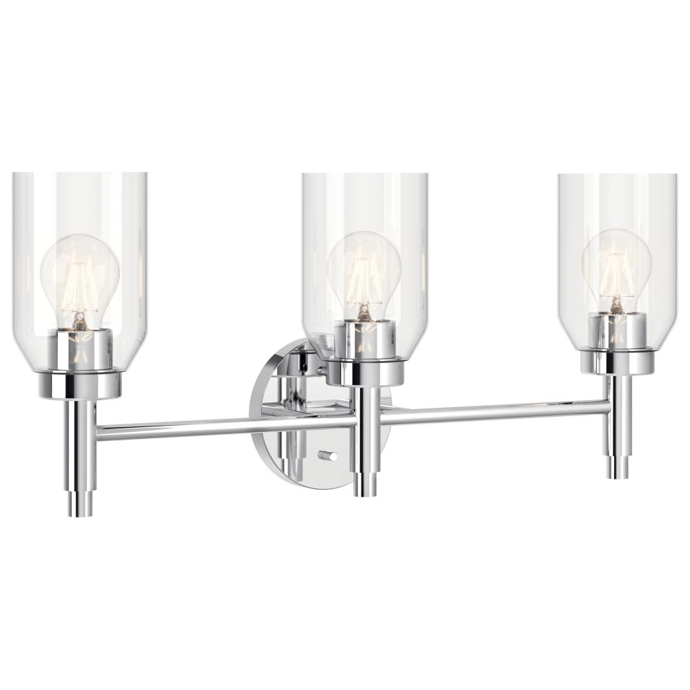 Kichler 55185CH Madden 24 Inch 3 Light Vanity with Clear Glass in Chrome