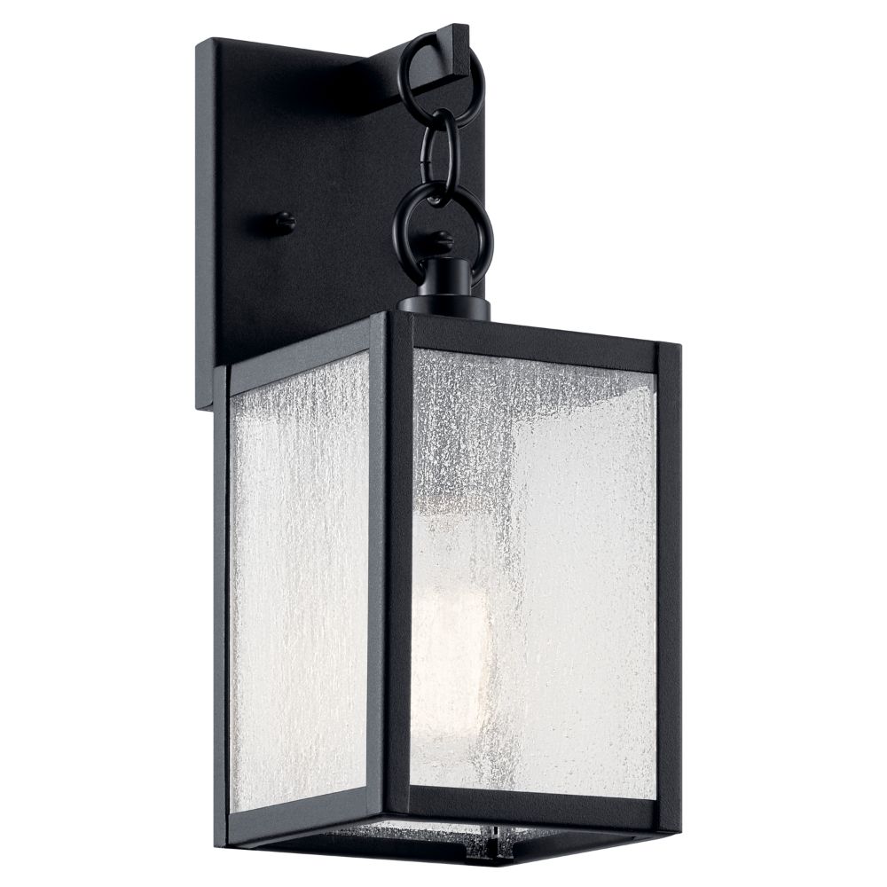 Kichler 59005BKT Lahden 12.25" 1 Light Outdoor Wall Light with Clear Seeded Glass in Textured Black