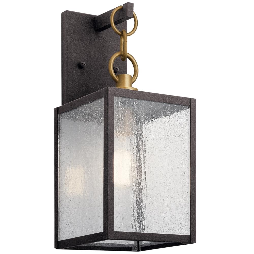 Kichler 59005WZC Lahden™ 12" 1 Light Outdoor Wall Light with Clear Seeded Glass in Weathered Zinc