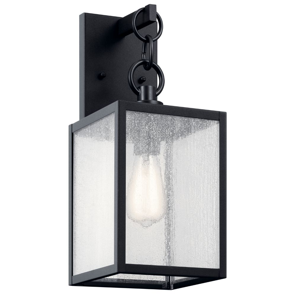 Kichler 59006BKT Lahden 17" 1 Light Outdoor Wall Light with Clear Seeded Glass in Textured Black
