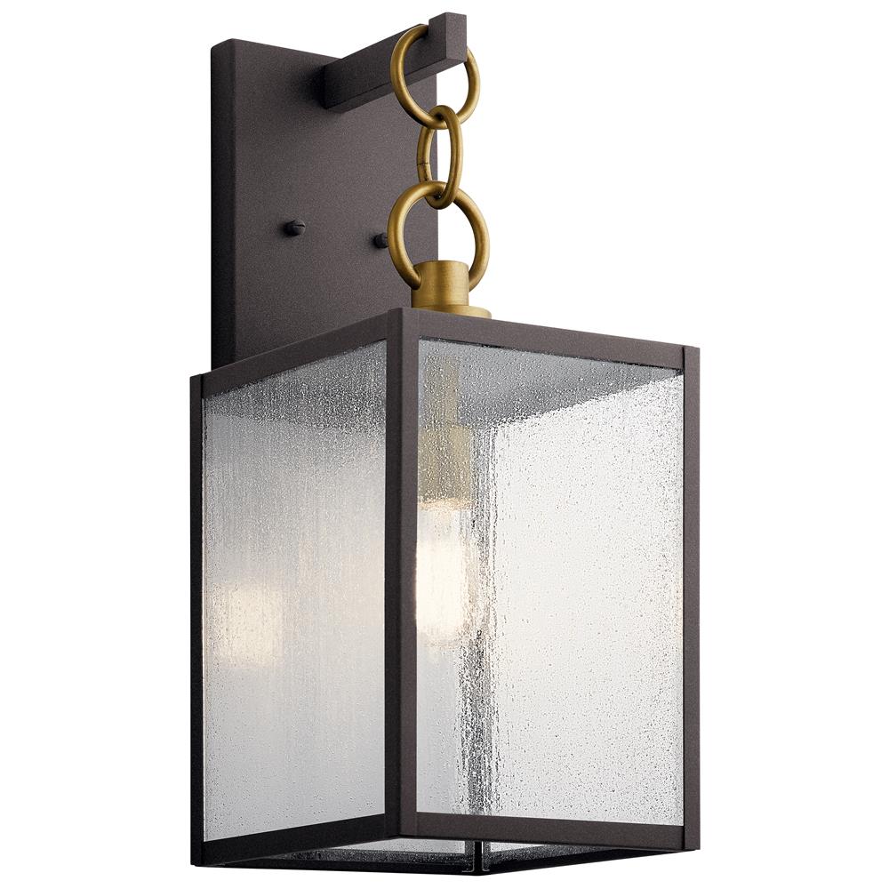 Kichler 59007WZC Lahden™ 21.75" 1 Light Outdoor Wall Light with Clear Seeded Glass in Weathered Zinc