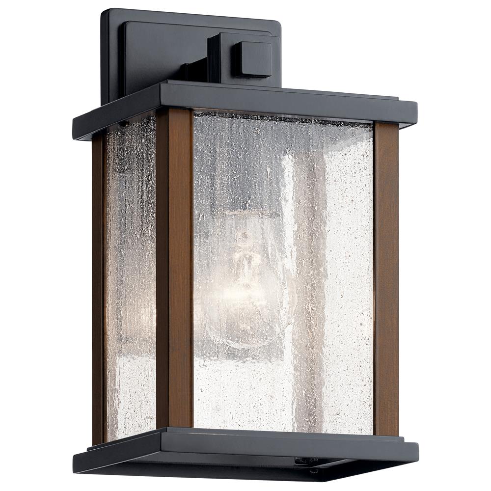 Kichler 59016BK Marimount 11" 1 Light Outdoor Wall Light with Clear Ribbed Glass in Black