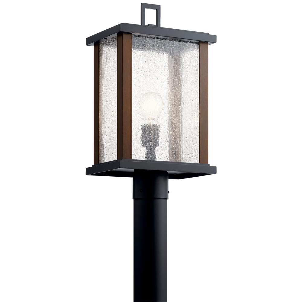 Kichler 59019BK Marimount 18.25" 1 Light Outdoor Post Light with Clear Glass in Black