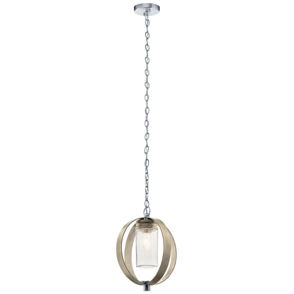 Kichler 59069DAG Grand Bank 1 Light Outdoor Hanging Light in Distressed Antique Gray