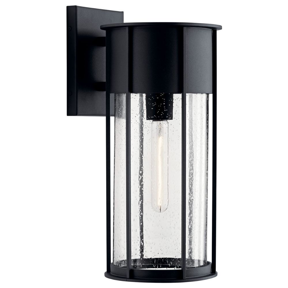 Kichler 59081BKT Camillo 18" 1 Light  Wall Light with Clear Seeded Glass Black