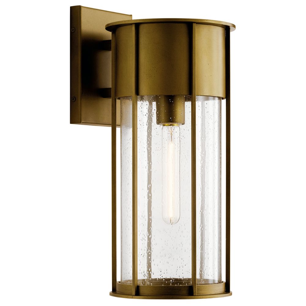 Kichler 59081NBR Camillo 18" 1 Light  Wall Light with Clear Seeded Glass Natural Brass