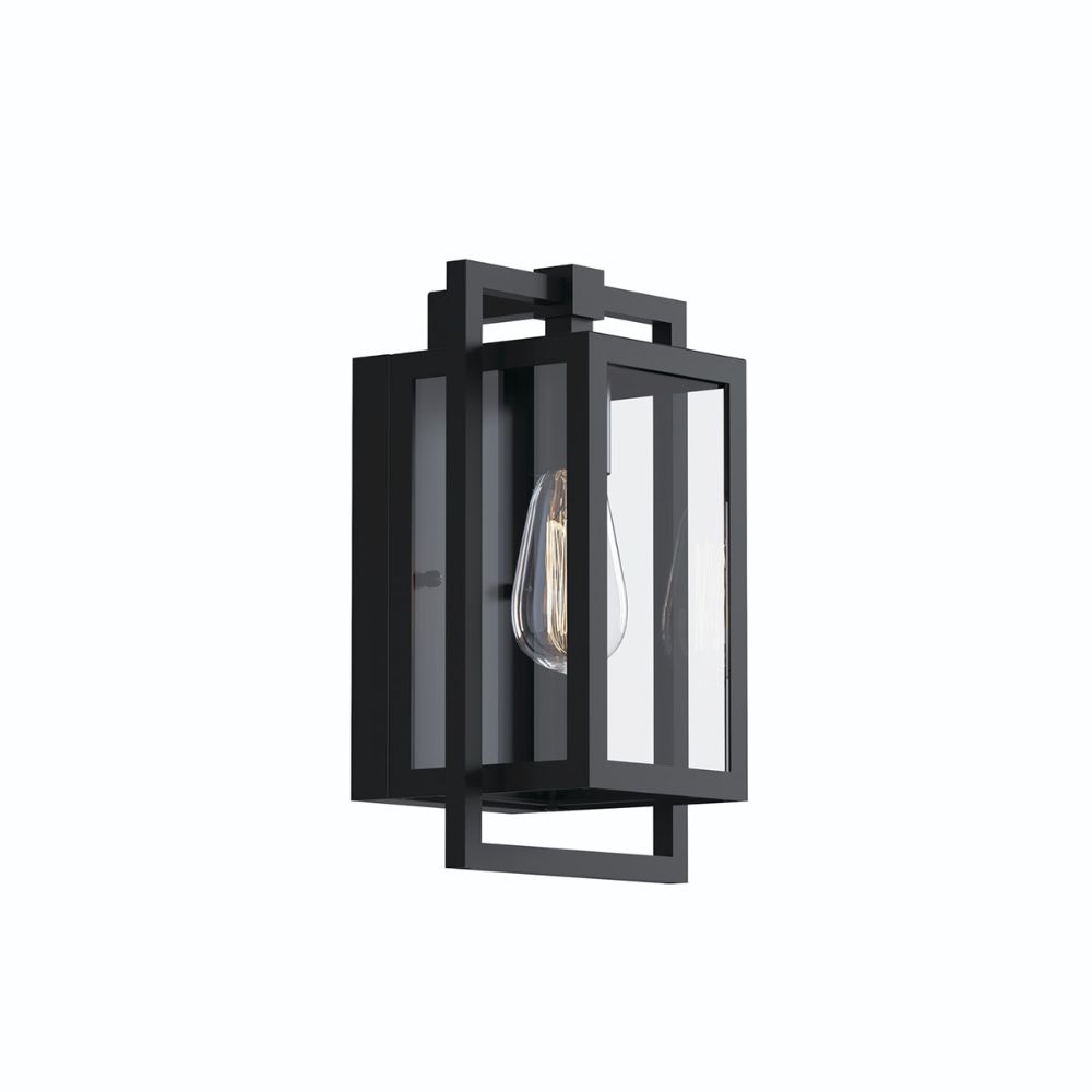 Kichler 59085BK Goson 12" 1 Light Wall Light with Clear Glass Black