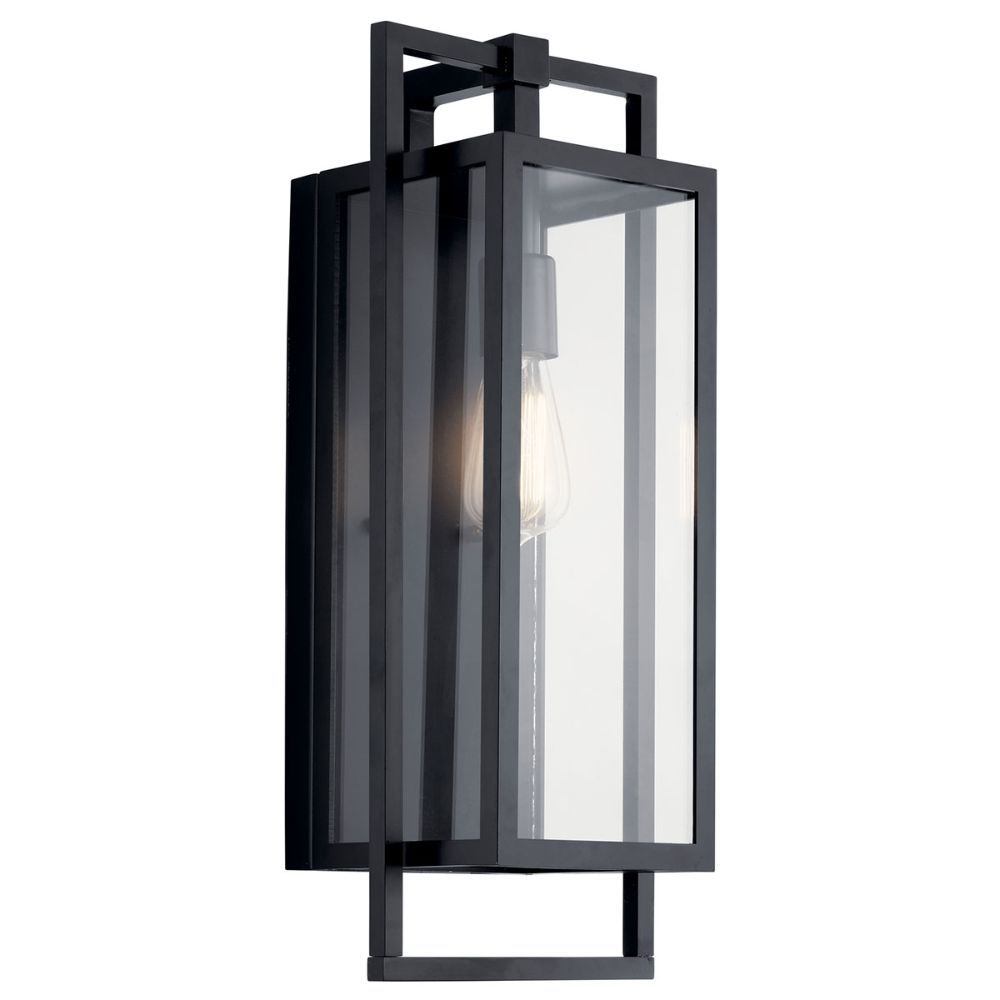 Kichler 59087BK Goson 20" 1 Light Wall Light with Clear Glass Black