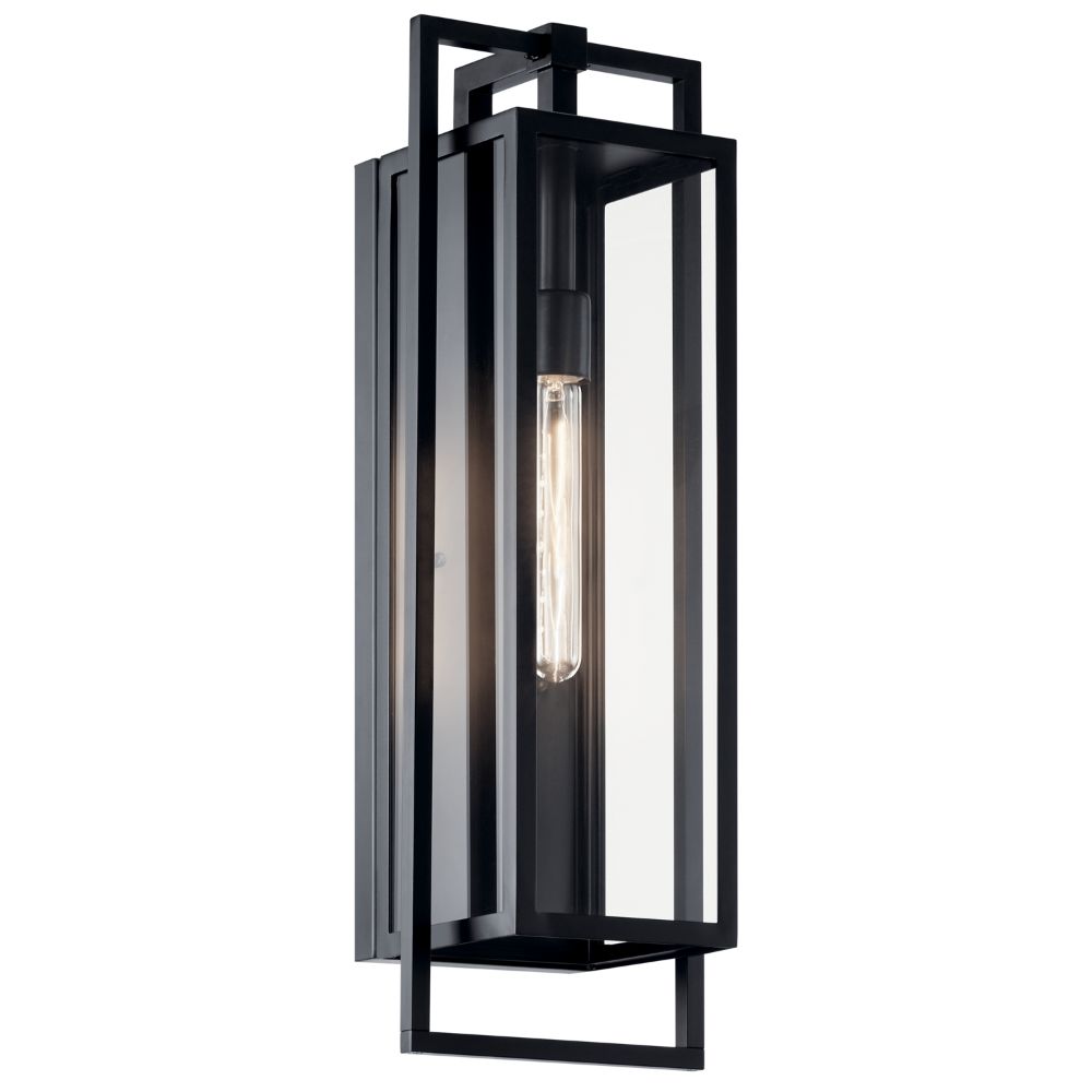 Kichler 59089BK Goson 24" 1 Light  Wall Light with Clear Glass in Black
