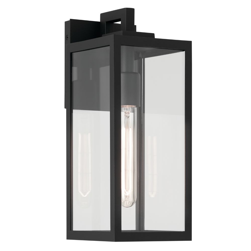 Kichler 59111BKT Branner 14 inch 1 Light Outdoor Wall Light with Clear Glass in Textured Black 