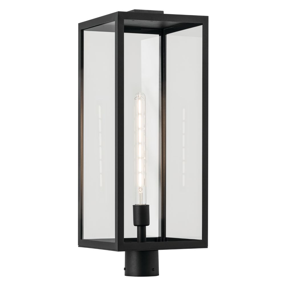 Kichler 59115BKT Branner 25.5 inch 1 Light Outdoor Post Light with Clear Glass in Textured Black 