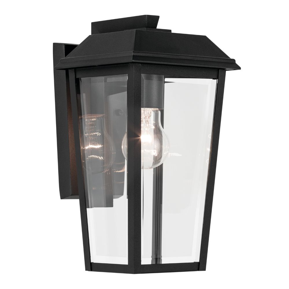 Kichler 59118BKT Mathus 1 Light Outdoor Wall Light with Clear Glass in Textured Black 