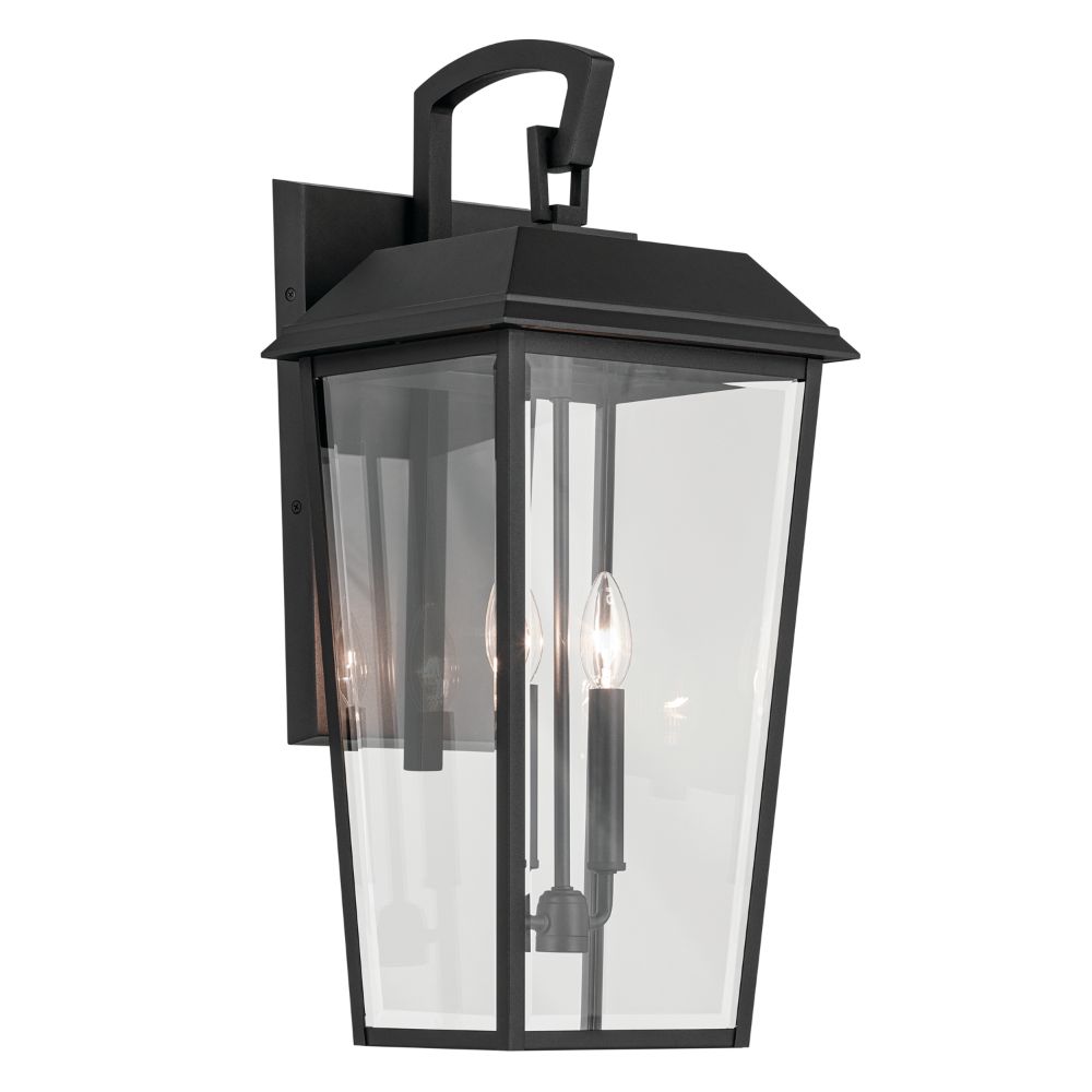 Kichler 59120BKT Mathus 2 Light Outdoor Wall Light with Clear Glass in Textured Black 