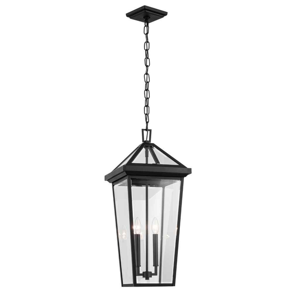 Kichler 59130BKT Regence 26 inch 2 Light Outdoor Pendant with Clear Glass in Textured Black 