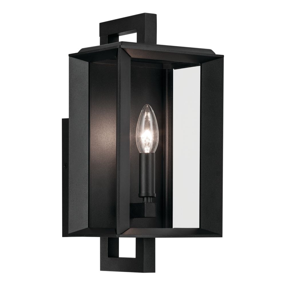 Kichler 59131BKT Kroft 14 inch 1 Light Outdoor Wall Light with Clear Glass in Textured Black 