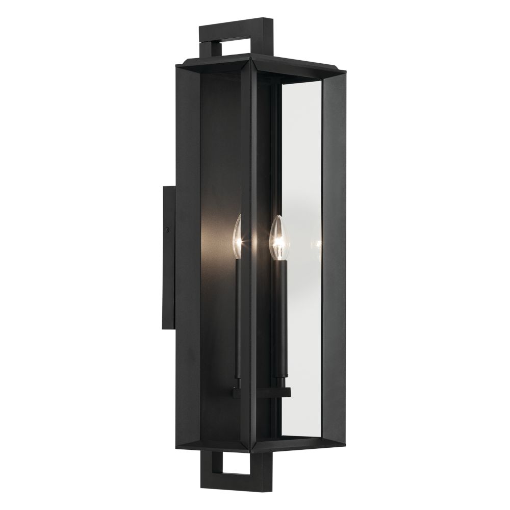 Kichler 59134BKT Kroft 28 inch 2 Light Outdoor Wall Light with Clear Glass in Textured Black 