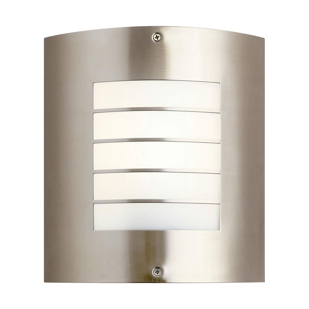 Kichler 6040NI Newport 10.25" 1 Light Outdoor Wall Light with White Acrylic Diffuser in Brushed Nickel