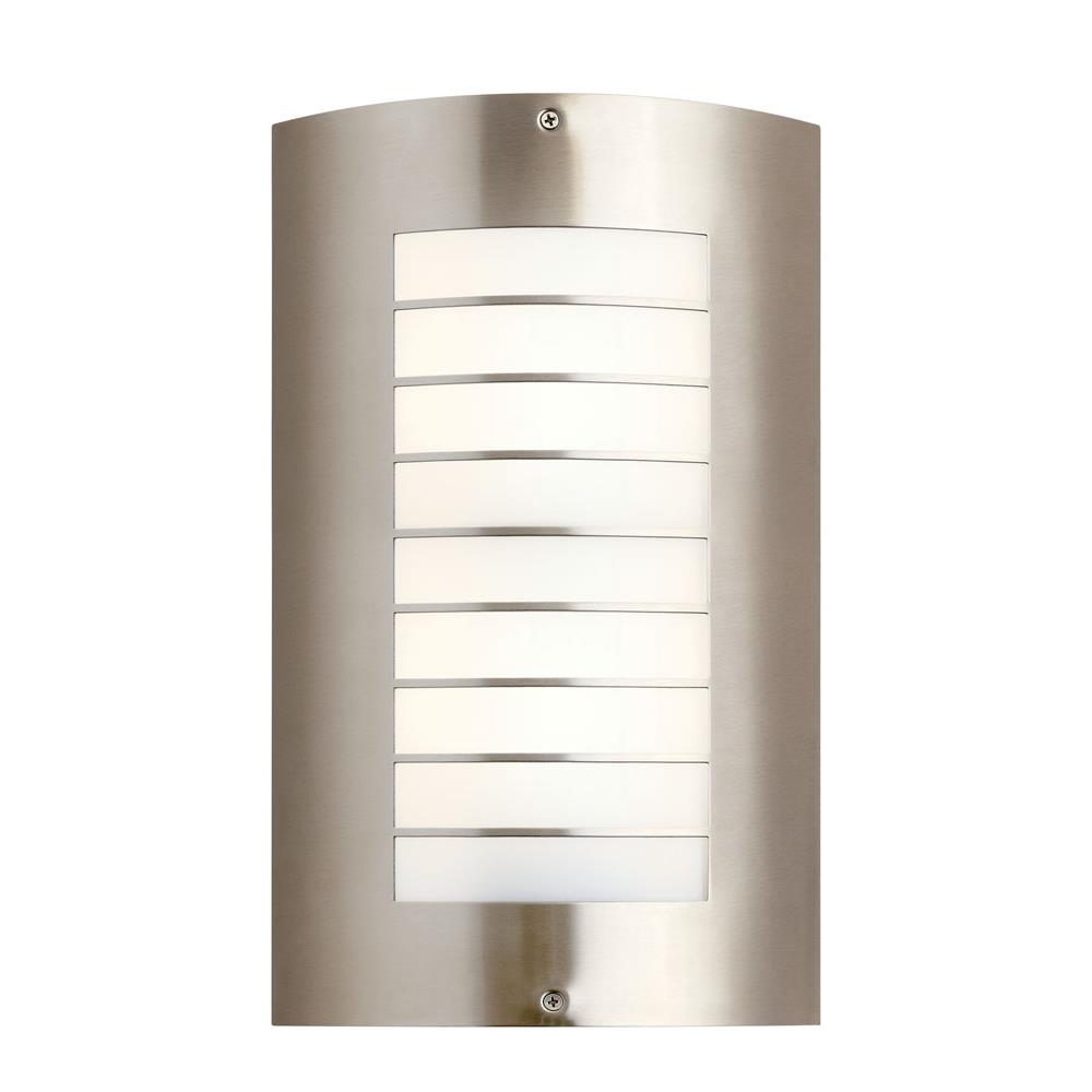 Kichler 6048NI Newport 15.25" 1 Light Outdoor Wall Light with White Acrylic Diffuser in Brushed Nickel