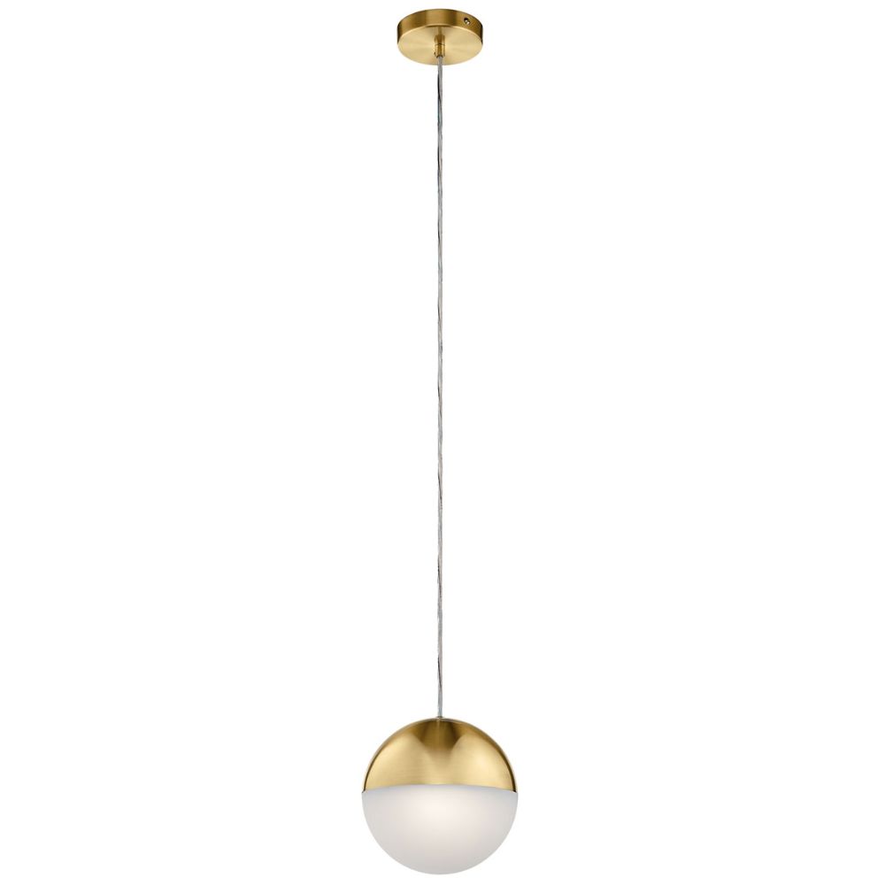 Elan 83854CGWH Moonlit 8" LED Pendant with Etched Acrylic Champagne Gold