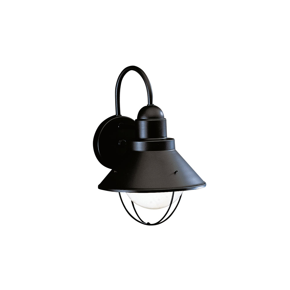 Kichler 9022BK Seaside 12" 1 Light Outdoor Wall Light with Glass Globe Black