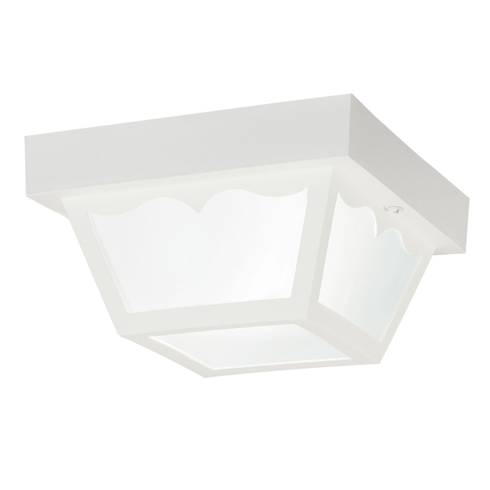 Kichler 9320WH 8.5" Polypropylene 1 Light Flush Mount with Frosted Glass in White