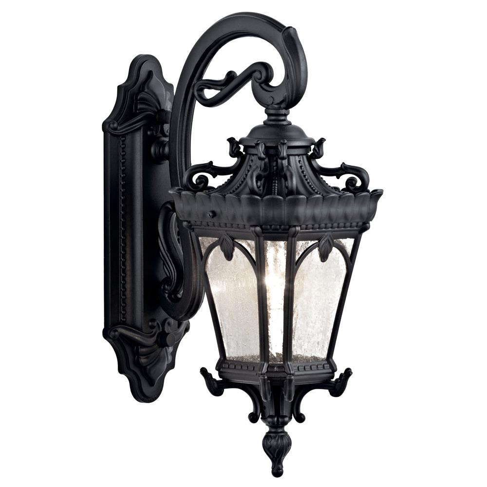 Kichler 9356BKT Tournai 18" 1 Light Outdoor Wall Light with Clear Seeded Glass in Textured Black
