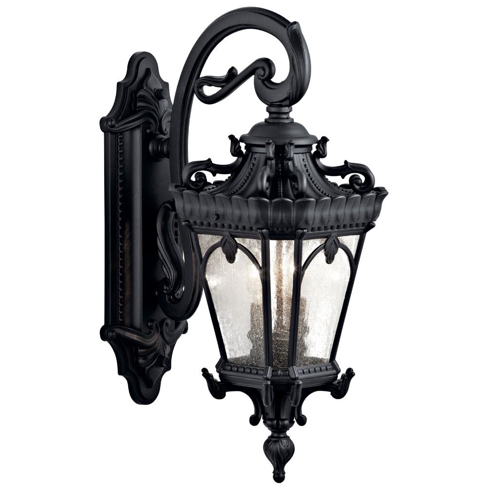 Kichler 9357BKT Tournai 24" 2 Light Outdoor Wall Light with Clear Seeded Glass in Textured Black